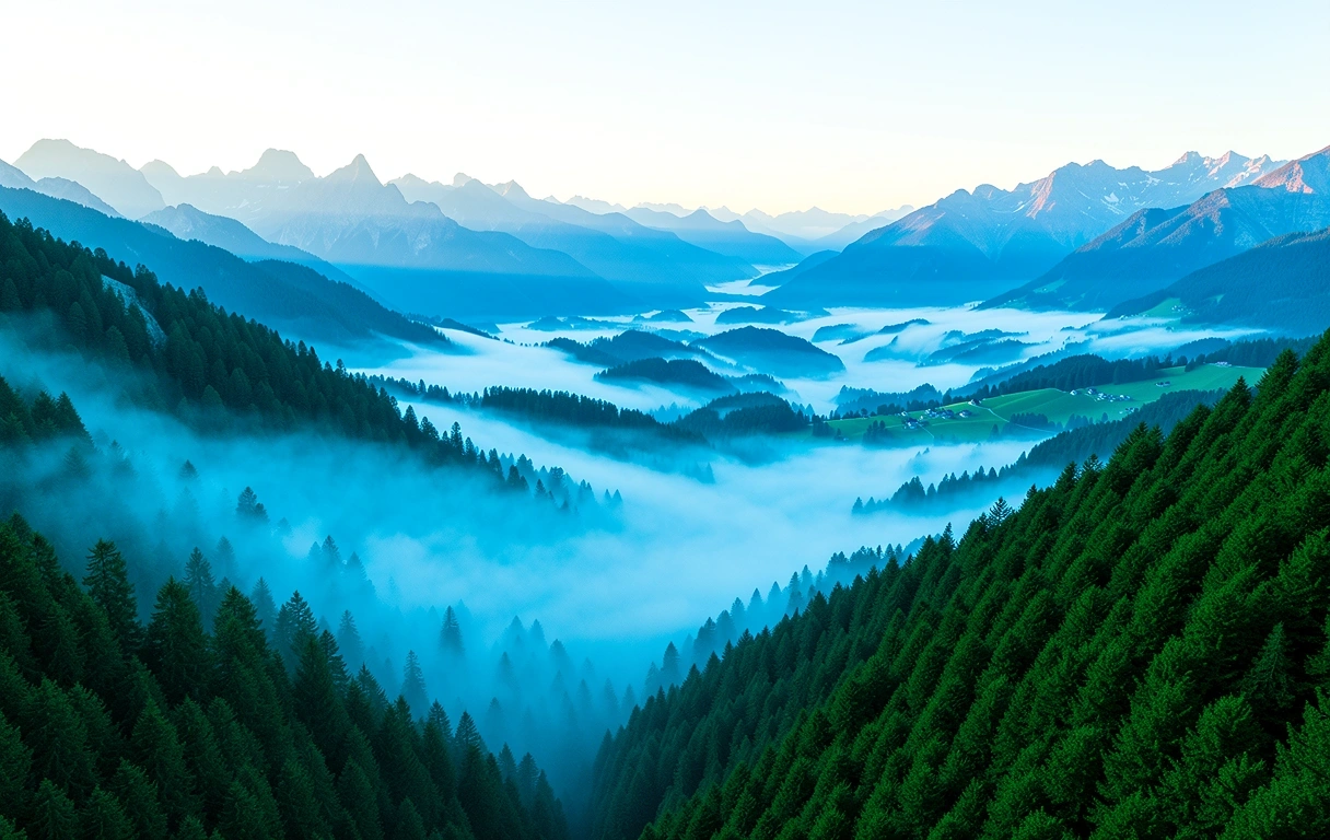 Schweizer Berglandschaft im Morgengrauen